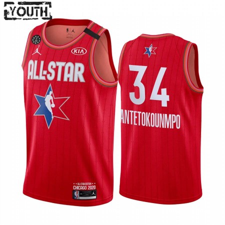 Maillot Enfant Milwaukee Bucks Giannis Antetokounmpo 34 2020 All-Star Jordan Brand Rouge Swingman